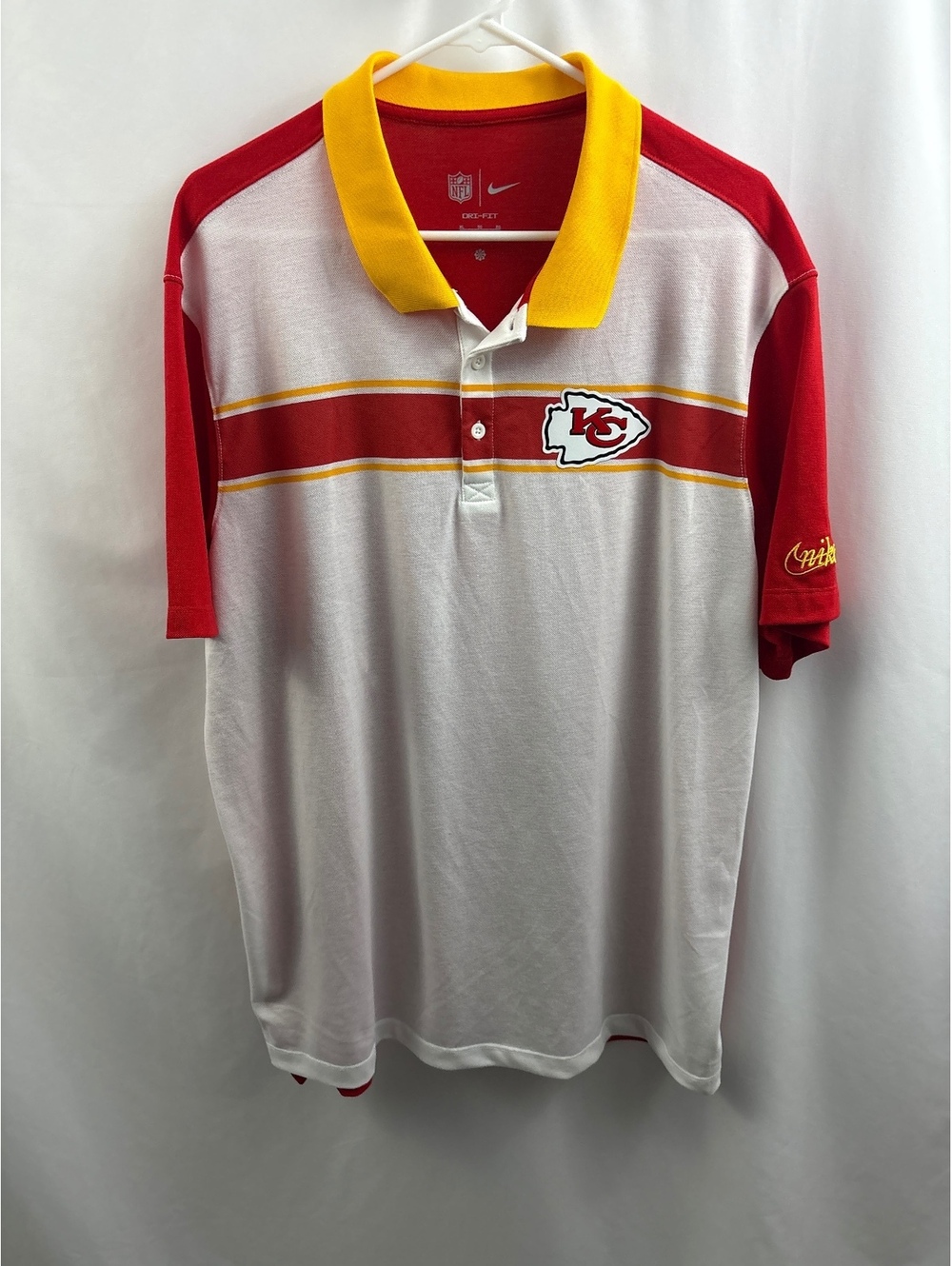 Nike Kansas City Chiefs Dri-FIT Polo Men’s Shirt XL White NFL Footbal Apparel KC